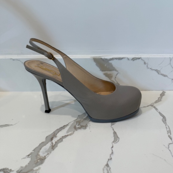 YSL Tribtoo Slingback, Grey, Size 41 1/2 - Picture 1 of 6